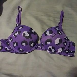 Purple printed VS Pink bra